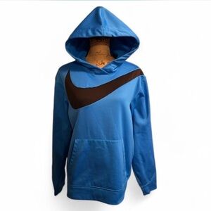 Nike Dri-FIT Pullover Hoodie – Blue w/ Black Swoosh
Size Small